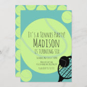 Tennis Ball Party Spiel Geburtstagsfeier Einladung (Vorne/Hinten)
