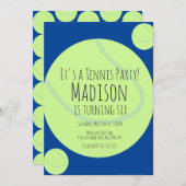 Tennis Ball Party Spiel Geburtstagsfeier Einladung (Vorne/Hinten)