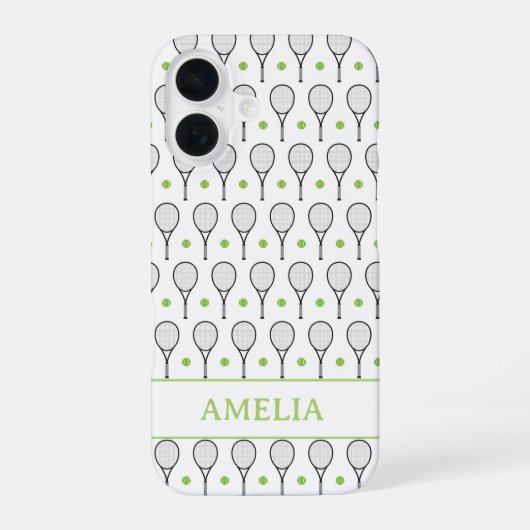 Tennis Ball Pattern iPhone 16 Hülle (Rückseite)