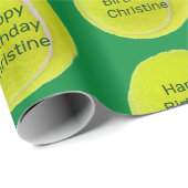 Tennis Ball Personalisiert Wrapping Paper Geschenkpapier (Rolleneckpunkt)