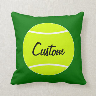 Tennis Ball Personalisierter Text- und Farbwurfkis Kissen