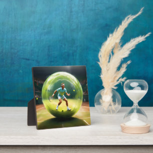 Tennis Ball Player on Court Fotoplatte