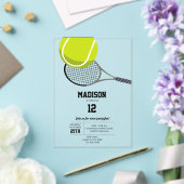 Tennis Ball & Racket Racquet Geburtstagsparty Acryleinladungen (In Situ (Hochzeit))