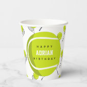 Tennis Ball & Racket Racquet Geburtstagsparty Pappbecher (Rückseite)