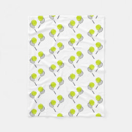 Tennis Ball & Racket Racquet Muster Fleecedecke