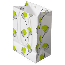 Tennis Ball & Racket Racquet Muster Mittlere Geschenktüte