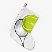 Tennis Ball & Racket Racquet Personalisiert Kleiner Weihnachtsstrumpf (Vorderansicht (hängend))