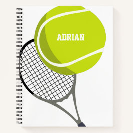 Tennis Ball & Racket Racquet Personalisiert Notizblock