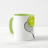 Tennis Ball & Racket Racquet Personalisiert Tasse (Vorderseite Links)