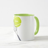 Tennis Ball & Racket Racquet Personalisiert Tasse (VorderseiteRechts)