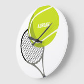 Tennis Ball & Racket Racquet Personalized Große Wanduhr (Winkel)