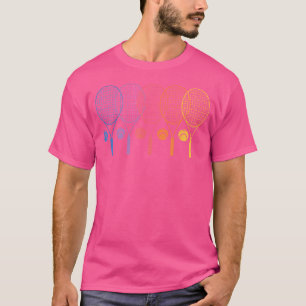 Tennis Ball Racket Silhouette Funny Rackets Balls T-Shirt
