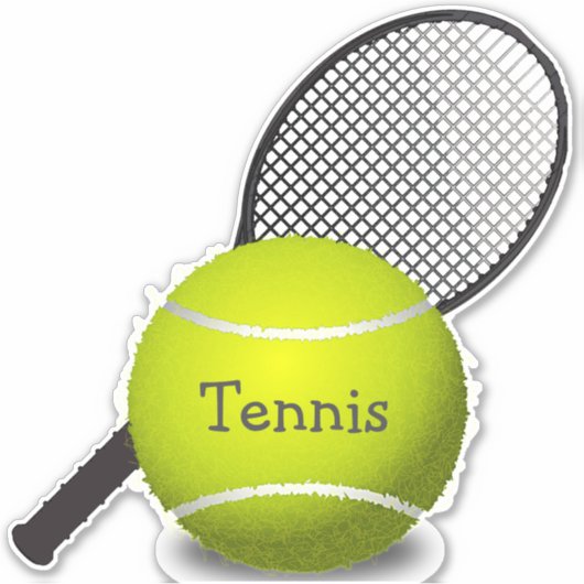 Tennis Ball Racquet Design Sticker (Vorderseite)