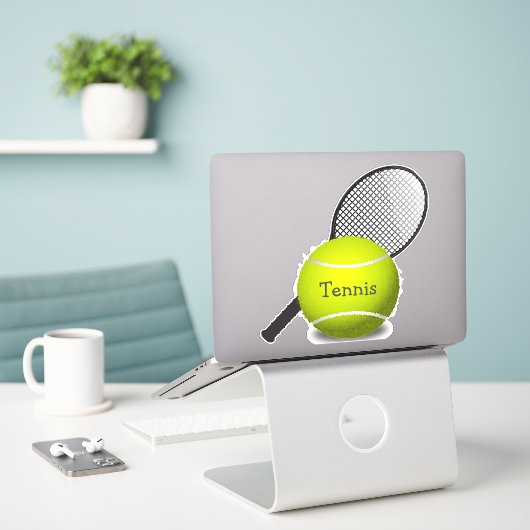 Tennis Ball Racquet Design Sticker (Laptop auf Schreibtisch)