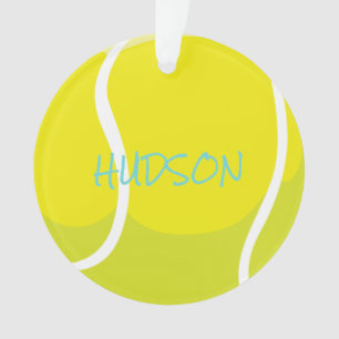 Tennis Ball Racquet Name Player Trainer Gelbes Aqu Ornament