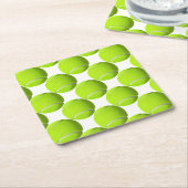 Tennis Ball Rechteckiger Pappuntersetzer (angewinkelt)