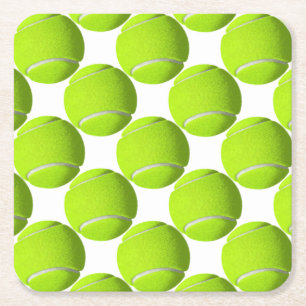 Tennis Ball Rechteckiger Pappuntersetzer