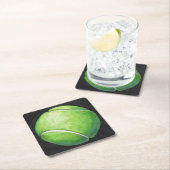 Tennis Ball Rechteckiger Pappuntersetzer (Vor Ort)