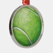 Tennis Ball Silbernes Ornament (Rechts)