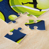 Tennis Ball Silhouette und Individuelle Name Puzzle (Seite)