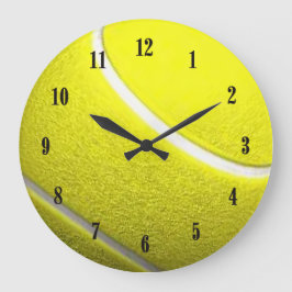 Tennis Ball Sport mit schwarzen Zahlen Große Wanduhr