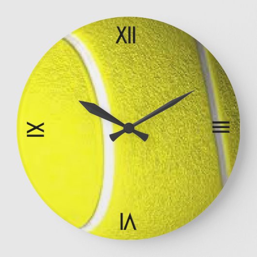 Tennis Ball Sportmauer Uhr mit römischen Zahlen (Vorderseite)