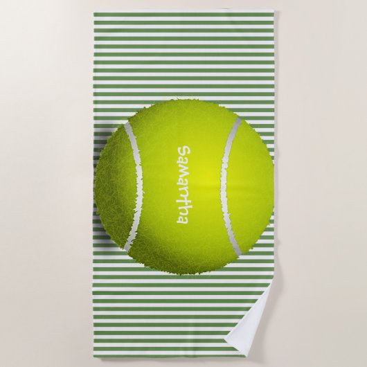 Tennis Ball Streifen Design Badetuch (Vorderseite)