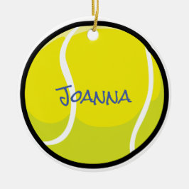 Tennis Ball Team Trainer Gelber Sportspass Keramik Ornament