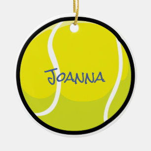 Tennis Ball Team Trainer Gelber Sportspass Keramik Ornament