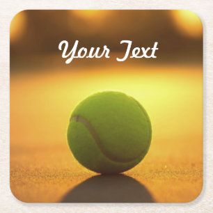 Tennis Ball Tennisplatz personalisieren Rechteckiger Pappuntersetzer