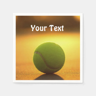 Tennis Ball Tennisplatz personalisieren Serviette