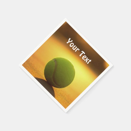 Tennis Ball Tennisplatz personalisieren Serviette (Ecke)