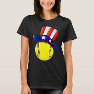 Tennis Ball Uncle Sam 4. Juli Amerikanische Flagge T-Shirt