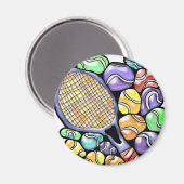 Tennis Ball und Racquet Magnet (Vorderseite/Rückseite)