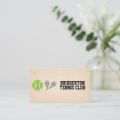 Tennis Ball und Racquets Visitenkarte (Stehend Vorderseite)