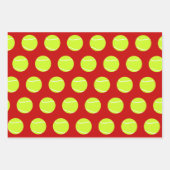 Tennis Ball und Schneeflocken Rote und grüne Weihn Geschenkpapier Set (Vorderseite 2)