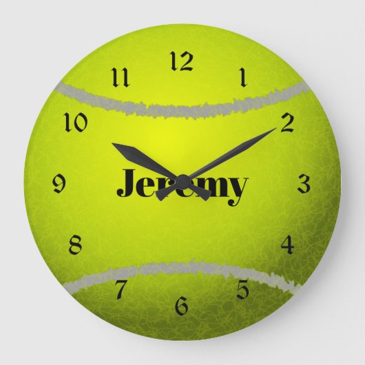 Tennis-Ball-Vorlage Große Wanduhr (Vorderseite)