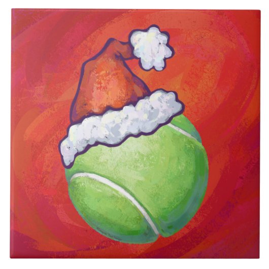 Tennis Ball Weihnachten Fliese (Vorderseite)