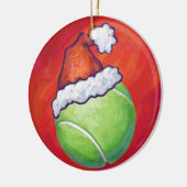 Tennis Ball Weihnachten Keramikornament (Links)