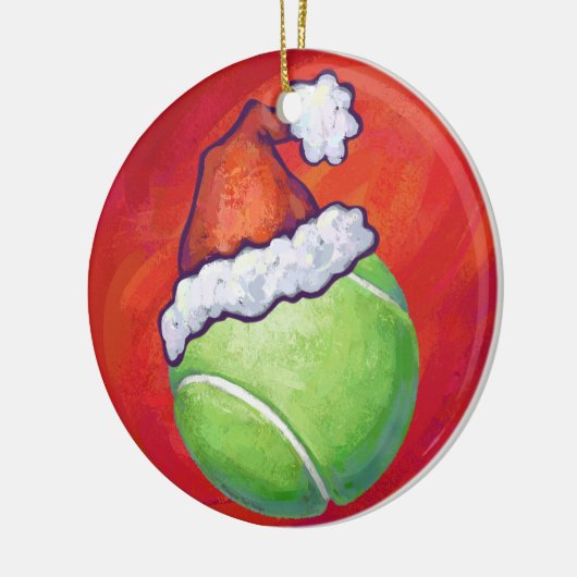 Tennis Ball Weihnachten Keramikornament (Links)
