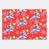 Tennis Ball Weihnachten Thema mit dem Weihnachtsma Geschenkpapier Set (Vorderseite)