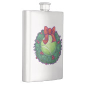 Tennis Ball Weihnachtskranz auf Grün Flachmann (Rechts)