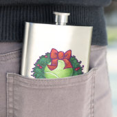 Tennis Ball Weihnachtskranz auf Grün Flachmann (Beispiel)