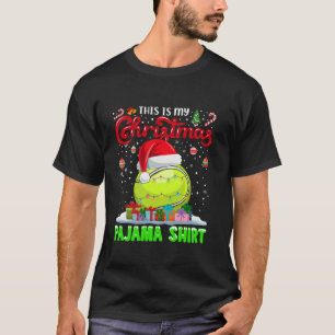 Tennis Ball Weihnachtsmannmütze Weihnachten Lichte T-Shirt
