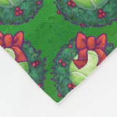 Tennis Ball Weihnachtsmuster auf Grün Fleecedecke (Ecke)