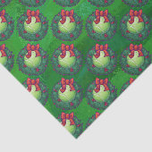 Tennis Ball Weihnachtsmuster auf Grün Seidenpapier (Ausschnitt)
