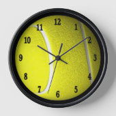 Tennis Ball with Black Numbers Sport Wall Clock Wanduhr (Vorderseite)