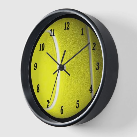 Tennis Ball with Black Numbers Sport Wall Clock Wanduhr (Winkel)