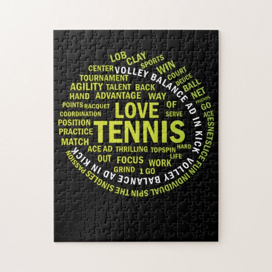 Tennis Ball Word Cloud Cool Tennis Players Puzzle (Vertikal)