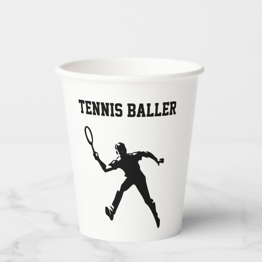 Tennis Baller Pappbecher (Vorderseite)